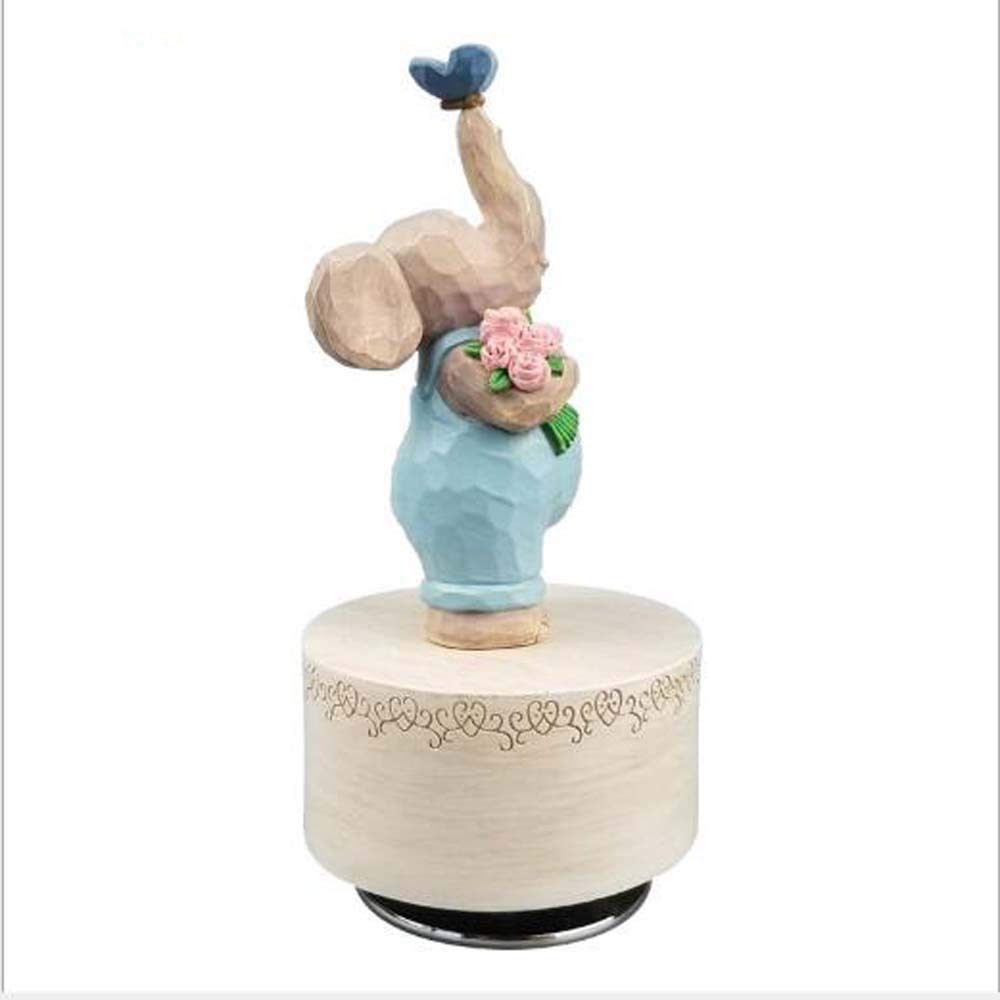 DFHEsdfD Musical jewellery box, Like A Music Box Flower Girl Fun Octave Resin Wood Crafts 7 13cm Ornaments