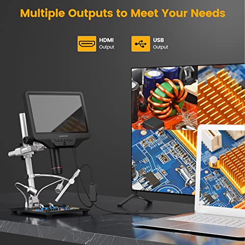 Andonstar AD409-Pro 10.1\'\' Digital Microscope with Endoscope, HDMI Soldering Microscope Pro Metal Stand, USB Electronic Microscope Inspection Camera for Circuit Board Phone Repair Windows PC Support - Thumbnail 6