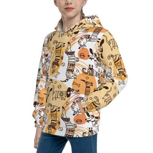 Doodle Dogs Kid Hoodies Boys Sweatshirts Girls Pullover with Pocket2