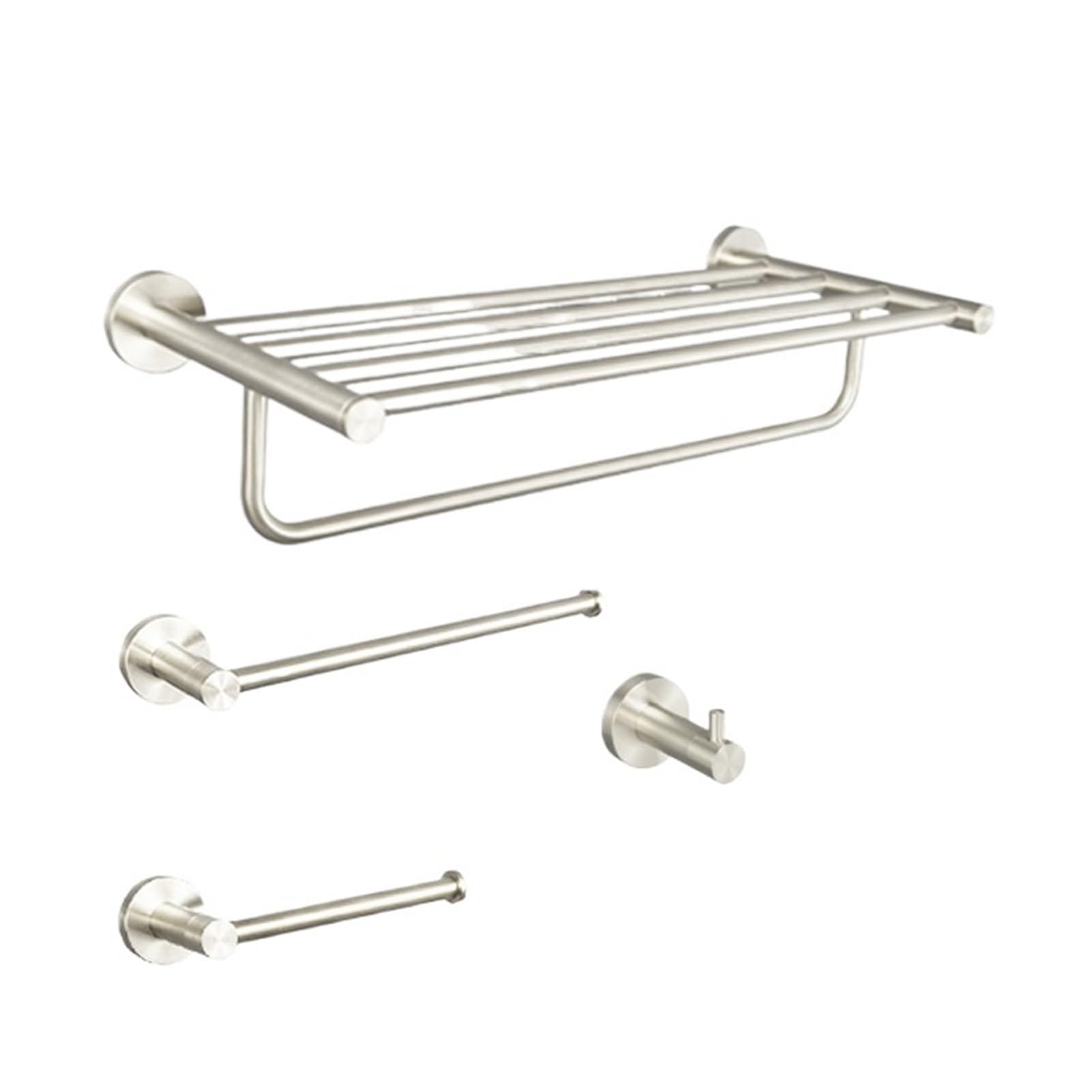 Barras de Apoyo para baños Toallero de Pared, Accesorio de baño, jabonera, toallero, Tapa para Caja de Papel higiénico(4 Piece Set A)
