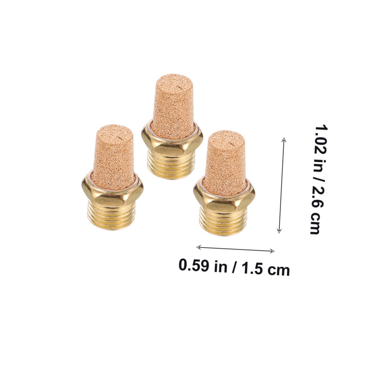 CIYODO Brass Muffler for Air Tools 10pcs Pneumatic Muffler G1/4 Thread High Noise Reduction