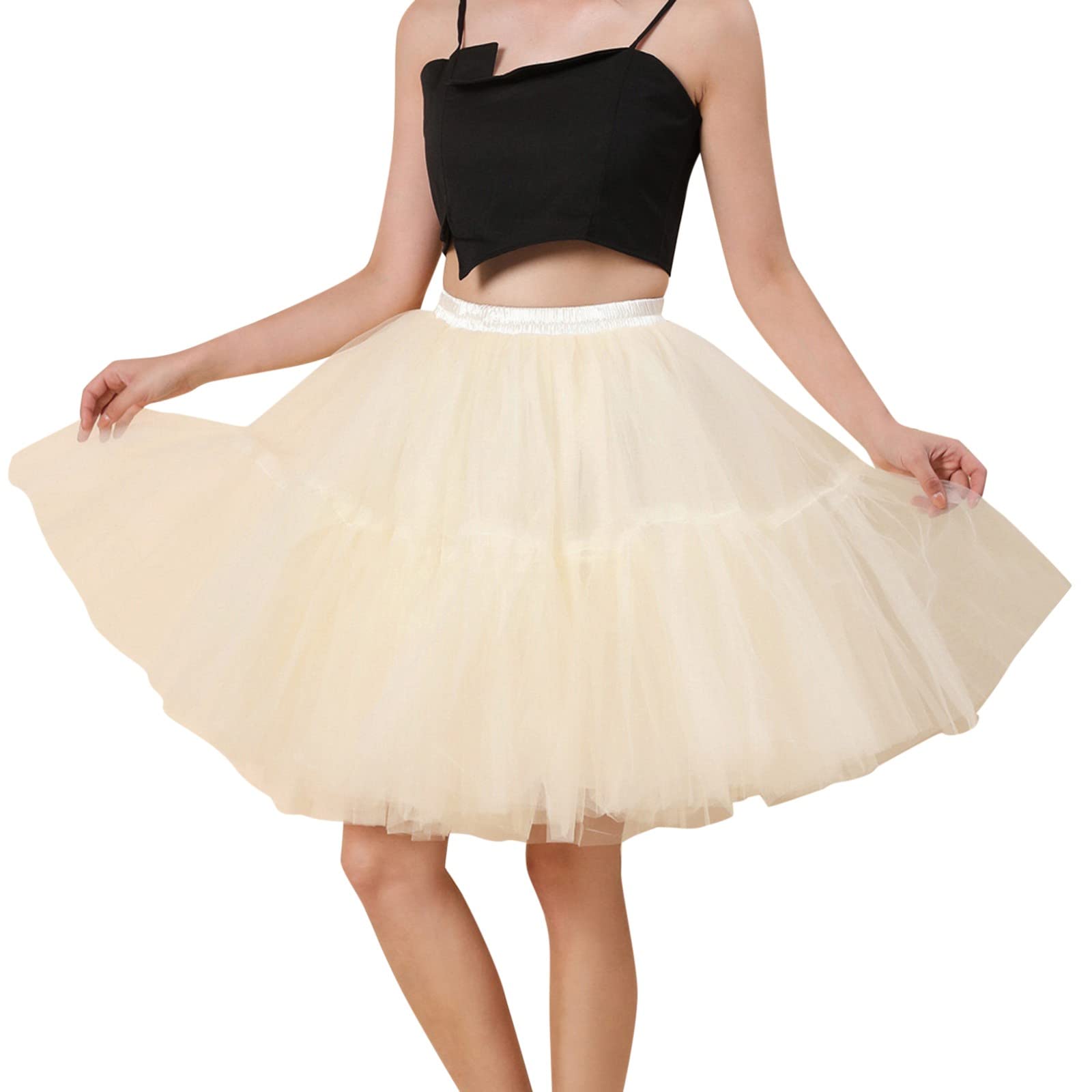 Faschingskostüme Damen Tüllrock Bunt Kostüm Sexy Karneval Unterrock 50Er Petticoat Tütü Rockabilly Ballett Ballettrock Blau Weißer Tutu Rot