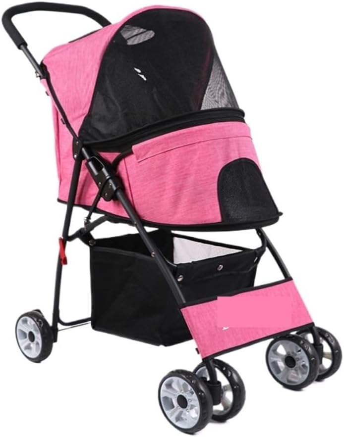 Pet Strollers Pet Stroller, Dog Walking Stroller, Lightweight and Compact Cat Stroller, Lightweight Stroller for Outings Pet Stroller Medium(Pink)