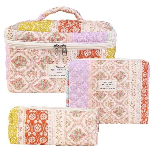 Trousse de maquillage nomade fleurie et matelassée pour protéger vos cosmétiques en voyage