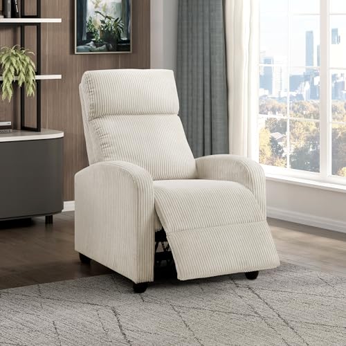 Lexicon Corduroy Recliner Chair with Wood Frame