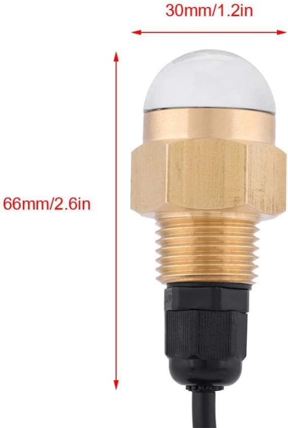 Aramox Marine Boat Underwater Light, 12V Brass Glass Blue LED Underwater Light Lamp Drain Plug1/2 NPT Yacht Accessory