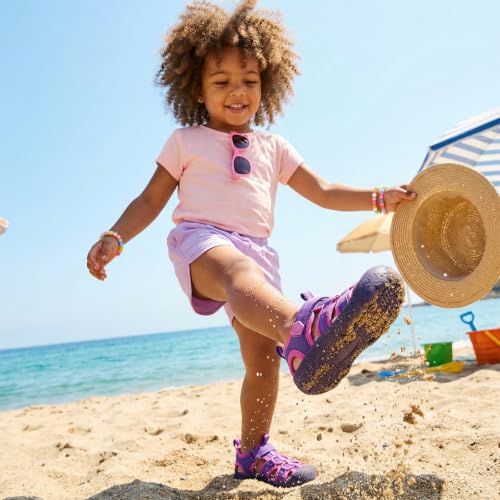 Image of Wide Toe Box Toddler Sandals Water Shoes Boys Girls Quick Dry Summer Beach | Non Slip Sole, Flexible, Machine Washable, Easy to Clean, Breathable, Adjustable Hook and Loop, Closed-toe for Outdoor & Pool