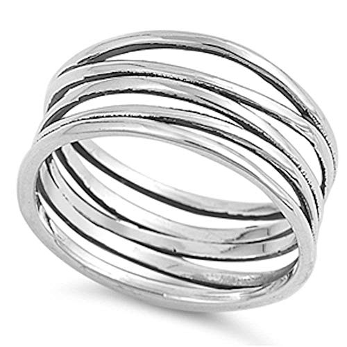 CloseoutWarehouse 925 Sterling Silver Abstracted Celtic Band Ring