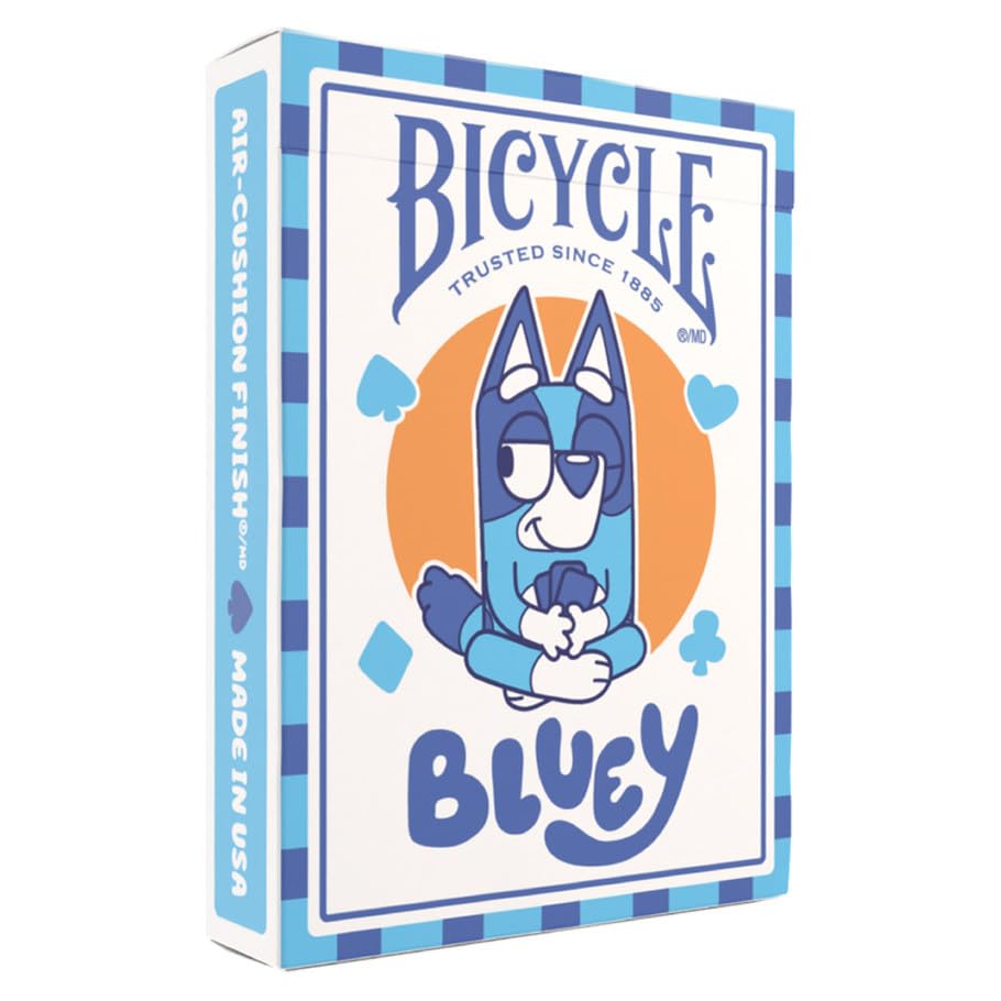 Bicycle Bluey Playing Cards Deck, Cute and Collectible Bluey Toys Deck of Card Game for Family Game Night Featuring Bingo, Chilli, and Bandit