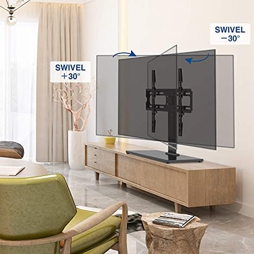 Universal Table Top TV Stand - Swivel TV Stand Base for 26-55 inch LCD/LED/OLED/Plasma TVs with Bracket Height Adjustable Max. VESA 400x400mm up to 40KG