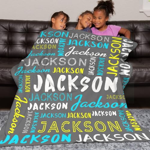 Personalized Name Blanket Customized Baby Blankets for Girls Boys Adults Monogrammed Blankets and Throws Christmas Birthday Mothers Fathers Valentines Day Gift