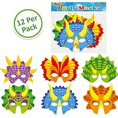 12 x Dinosaur Card Masks Cover