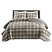 Woolrich Reversible Quilt Cabin Lifestyle Design - All Season, Breathable Coverlet Bedspread Bedding Set, Matching Shams, Oversized Full/Queen, Tasha Plaid Tan/Brown 3 Piece