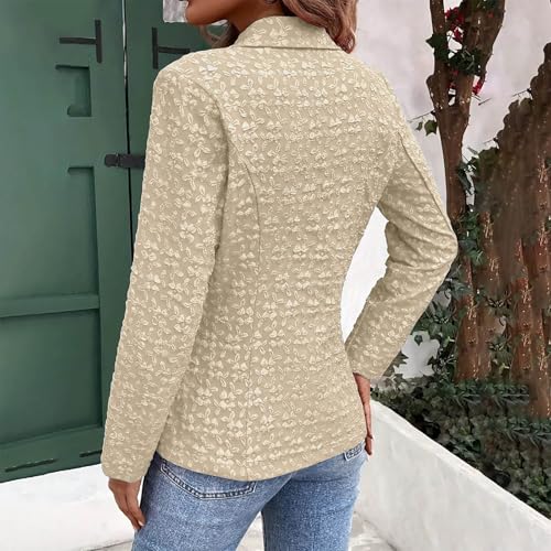 Women Elegant Casual Blazers Flower Embroidered Long Sleeve Jackets Business Work Double Breasted Blazer4