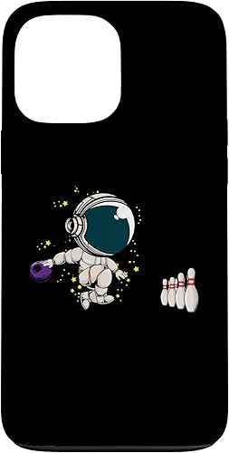 Jugador de bolos astronauta para iPhone 13 Pro Max | Pines de bola de boliche | Funda para equipo de bolos