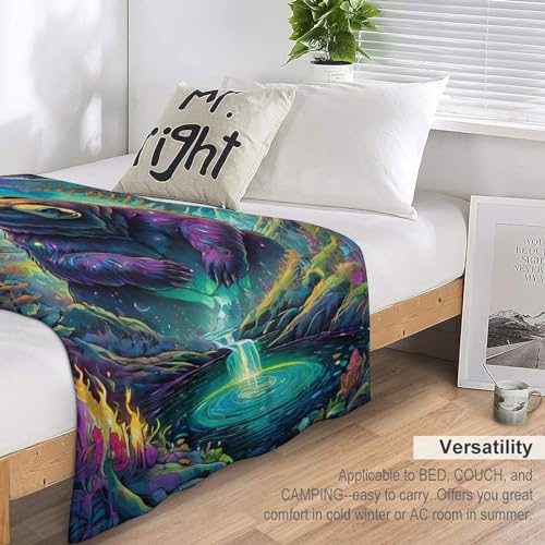 Couverture en flannel super doux motif ours nid de tendresse