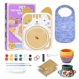 Zyncove 2-in-1 Töpferscheibe für Kinder, Töpfermaschine Töpferset zum Selbermachen-mit lufttrocknendem Ton-Modellierwerkzeuge Malset für Kinder und Anfänger Bastelsets Geschenk für Mädchen Jungen