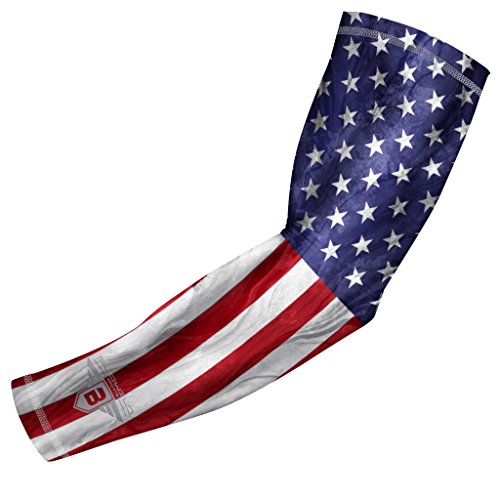 Bucwild Sports USA Flag Compression Arm Sleeve for Boys & Girls - Baseball