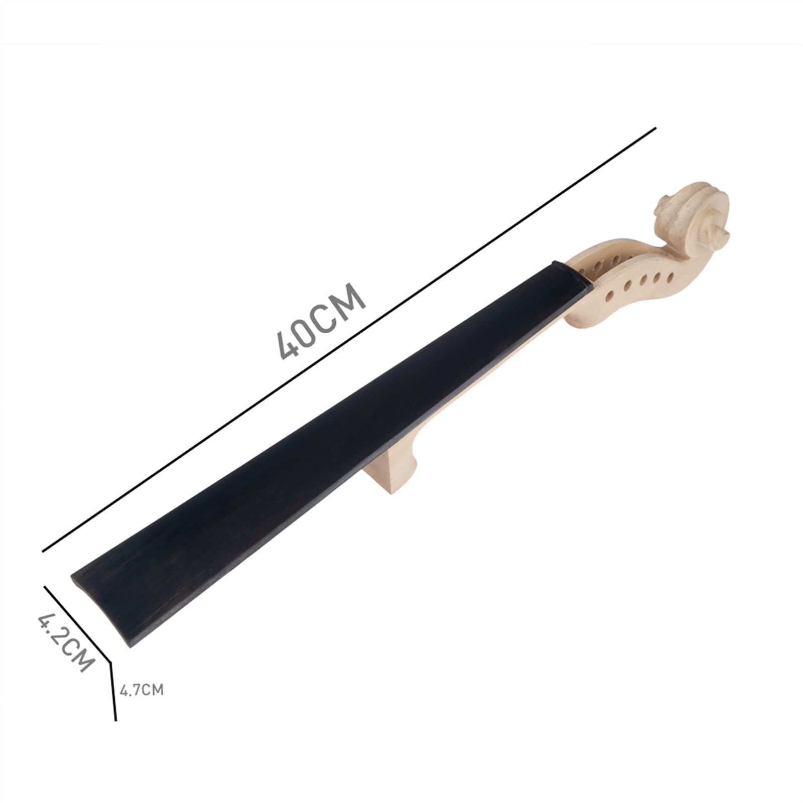 TSTS Accessorio Violino 5 PZ Violino in Legno di Acero Collo W/Tastiera in Ebano per 5 Corde Violino Incompiuto Violino Manico Parti di Violino Accessori