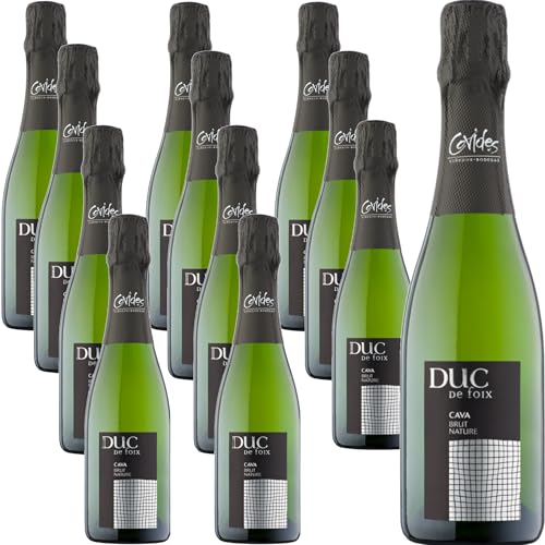 Cava Brut Nature Duc de Foix Brut 3/8 Media Botella Pack 12 uds – Cava Regalo D.O – Xarel·lo, Macabeo y Parellada de Viñedos Propios – Seco, Agradable y Redondo – 12% Vol – Botella 75 cl - Covides