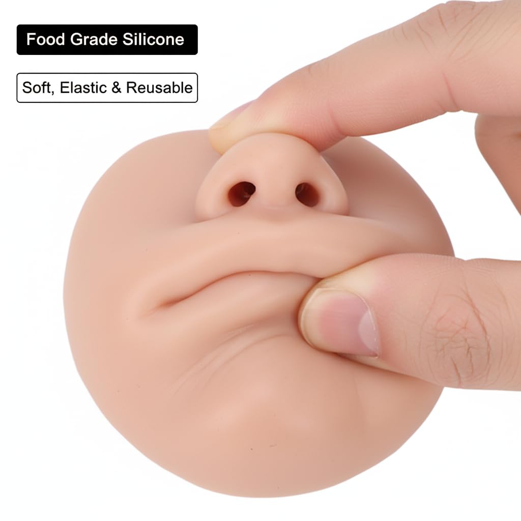 3pcs Silicone Nose Model, Fake Nose Lips, Piercing Practice Body Parts, Soft Elastic Reusable Piercing Nose Mannequin Teaching Tool (Medium Skin Color)
