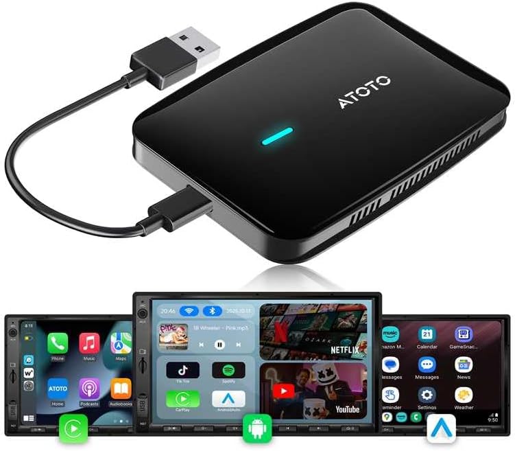 Magic AI Box Wireless CarPlay & Android Auto Adapter, Car Video B...