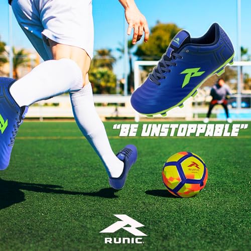 RUNIC Chuteiras de futebol para homens e meninos – Chuteiras firmes com tachas multiformas - antepé