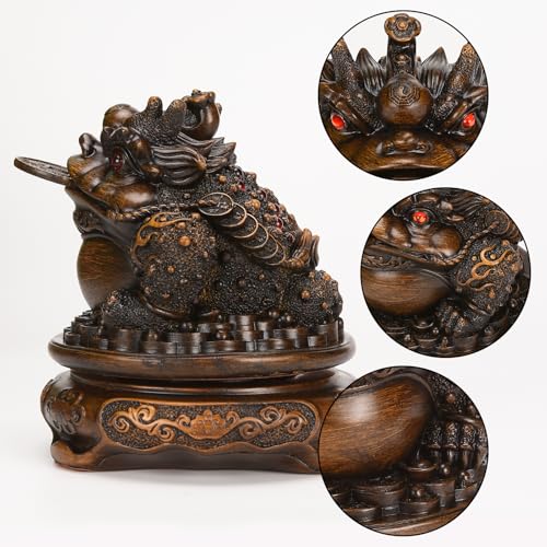 Estatua de Rana Feng Shui Tres Patas 5.5'' Resina miniatura 4