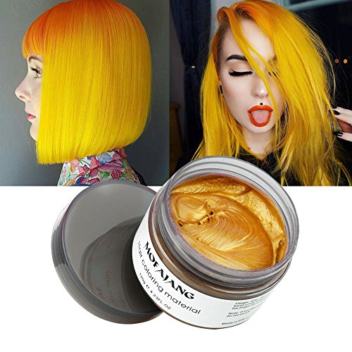 Hair Wax Pomades 4.23 oz - Natural Hair Coloring Wax Material Disposable Hair Styling Clays Ash for Cosplay, Party,Show (Gold)