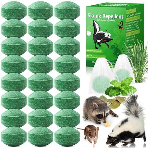 24 Pack Peppermint Skunk Repellent, Raccoon Repellent Ball for House Garage Garden Indoor, Raccoon...