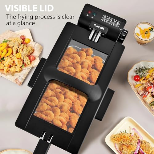 Pukomc Deep Fryer 3 Liter Capacity,1500W Oil Fryer with Adjustable Temperature,Viewing Window,Detachable Frying Basket,Made of Stainless Steel Material and Easy to Clean by Pukomc - Image 3