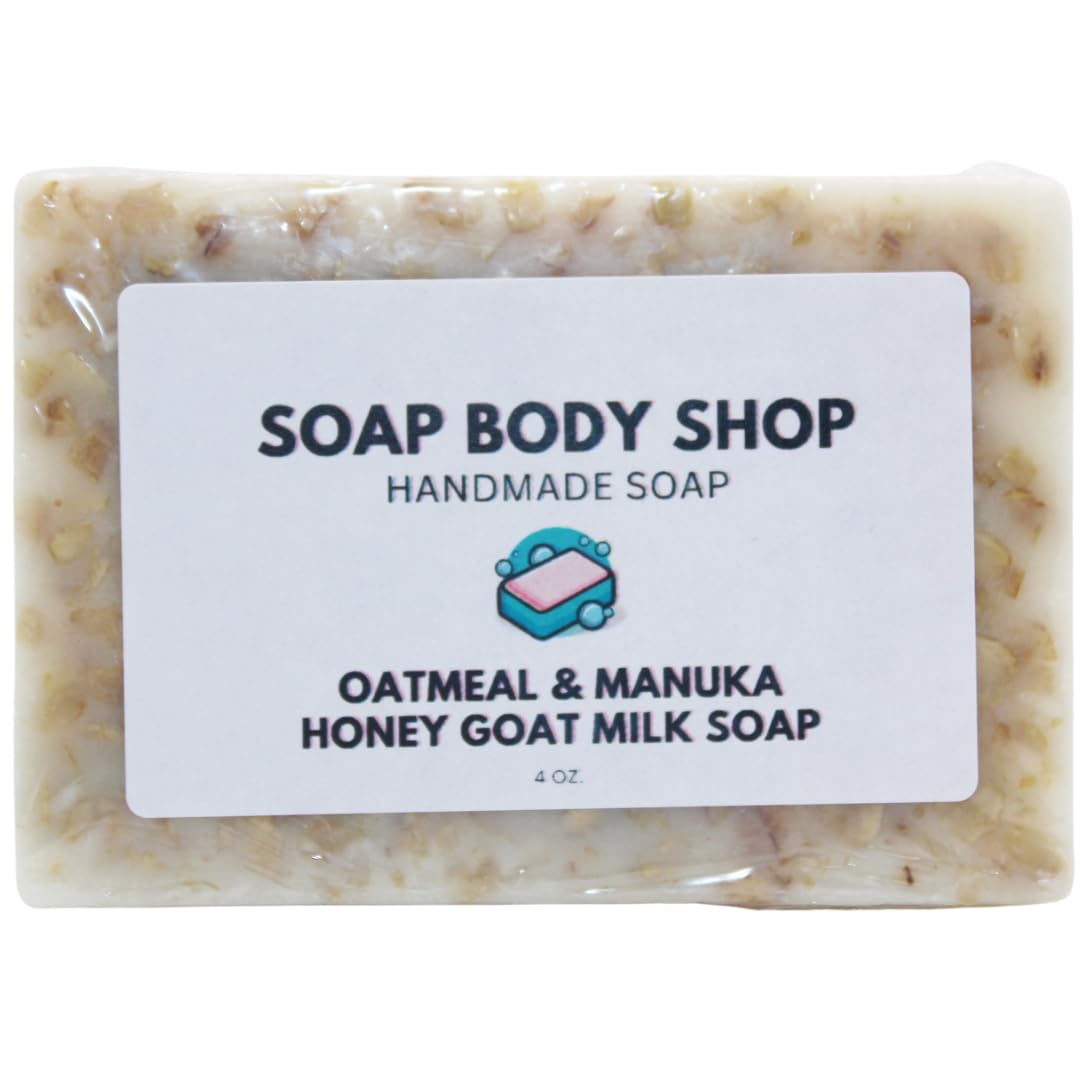 Oatmeal & Honey Goat Milk Soap, Manuka Honey Soap, Moisturizing Bar, Gentle Exfoliation, Itchy Skin, Dry Skin Soap Bar, Soothing Soap, Dry Skin Remedy