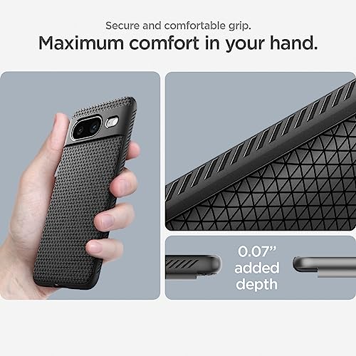 Spigen for Pixel 8 Case, Liquid Air (2023) [No Magnet Ring] [Military-Grade Protection] - Matte Black