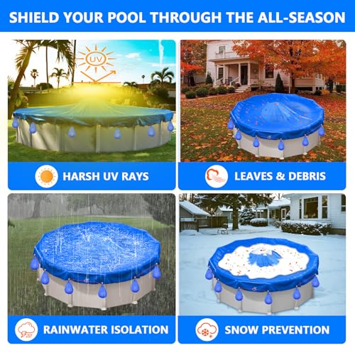 Cobertor redondo para piscina 21 pies con accesorios miniatura 6
