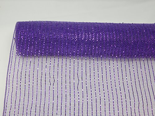 Floral Supply Online - 10 inch x 30 feet Purple Metallic Mesh Ribbon. The Exclusive Metallic Mesh with A Unique Touch of Color and Sparkle. - Thumbnail 3