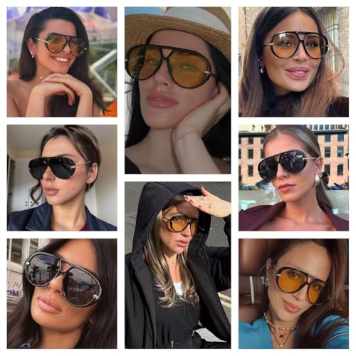 Trendy Aviator Sunglasses for Women Men Oversized Classic 70s Round Aviator Sun Glasses Vintage Shades2