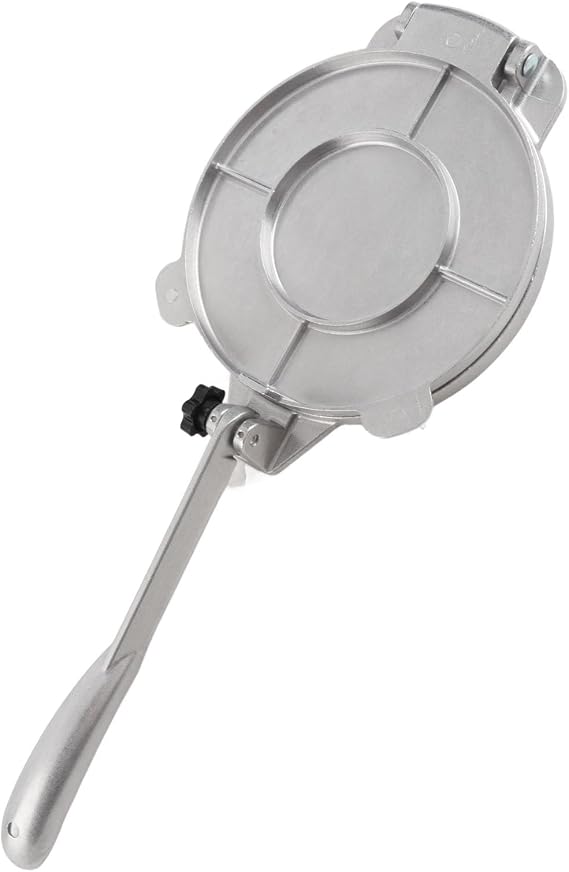 Tortilla Press, 6.3inch/16cm Aluminum Alloy Manual Quesadilla Maker for Pizza Pie Patty Pan Tortillas Hand Meat Pies (16cm Silver)