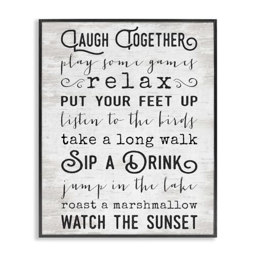 Lake Rules Rustic Weathered List, 24 x 30 Inch Framed Giclée Print