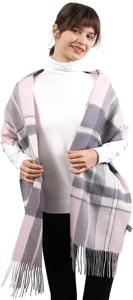 Wool Scarf for Men and Women, Merino Wool Plaid Winter Scarf, Thick Soft Tartan Knitted Neckwear for Cold Weather - Image 5