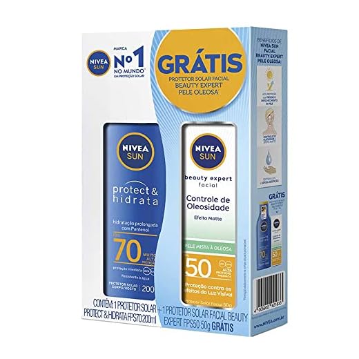 NIVEA SUN Promo Kit Protetor Solar Protect & Hidrata FPS70 200ml + NIVEA SUN Facial FPS50 50gr, Nivea