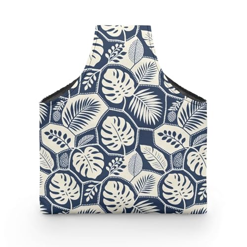 Image of ZUXONGSY Monstera Leaf Yarn Bags for Knitting Tropical Leave Yarn Tote Bag for Women Floral Portable Knitting Project HanbBag for Crochet Hooks