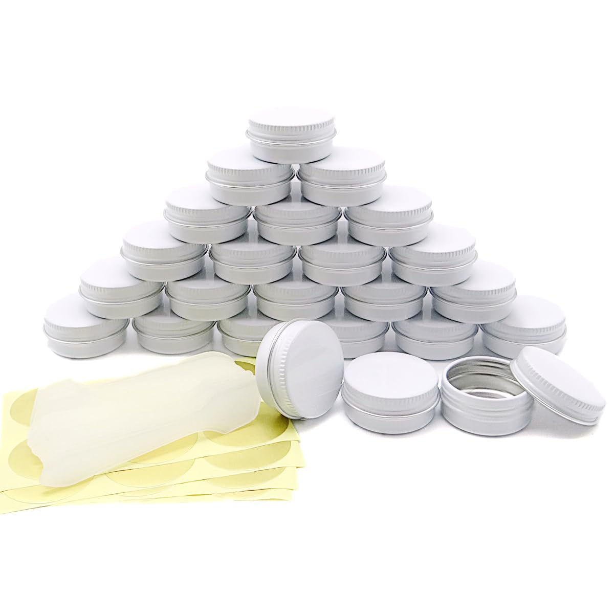 Wopanxye 10ml Aluminum Tin Jar, 1/3 oz Makeup Containers, 10g Aluminum Screw up Lid Small Round Container Bottle for Cosmetics, Lip Balm, Cream, Toner