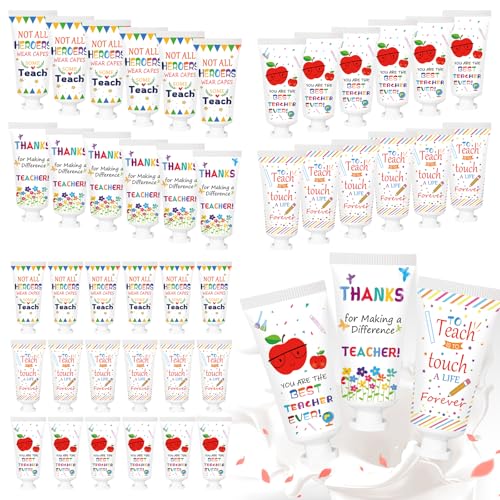 50 pcs Teacher Appreciation Handcream Bulk Thank You Moisturizing Hand Lotion Gifts Favors Travel Size for Teacher Appreciation Gifts Favors Supplies