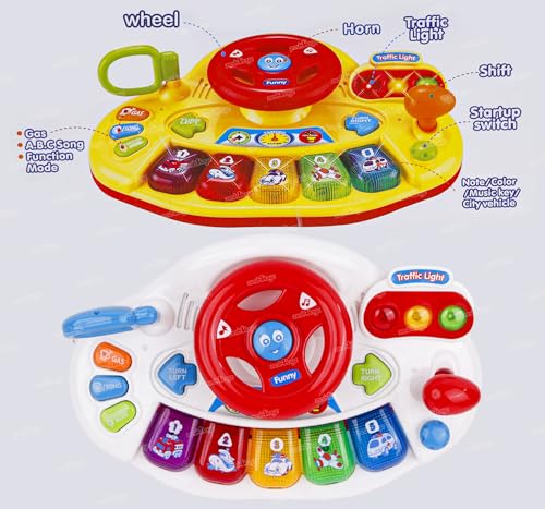 Image of Zest 4 Toyz Baby Musical Toy 6 to 12 Months Light up Steering Wheel Toy with Traffic Light & Sound for 6 8 9 10 Months and 1 2 Year Old Boys Girls