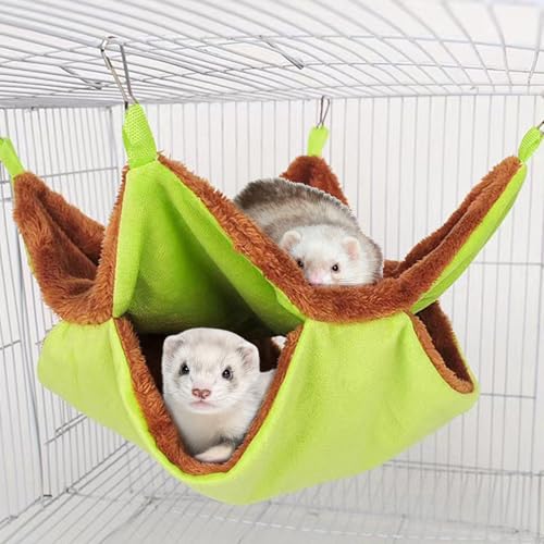 Rede de chinchila,Rede de chinchila para gaiola - Balanço de hamster de camada dupla | Planador de a