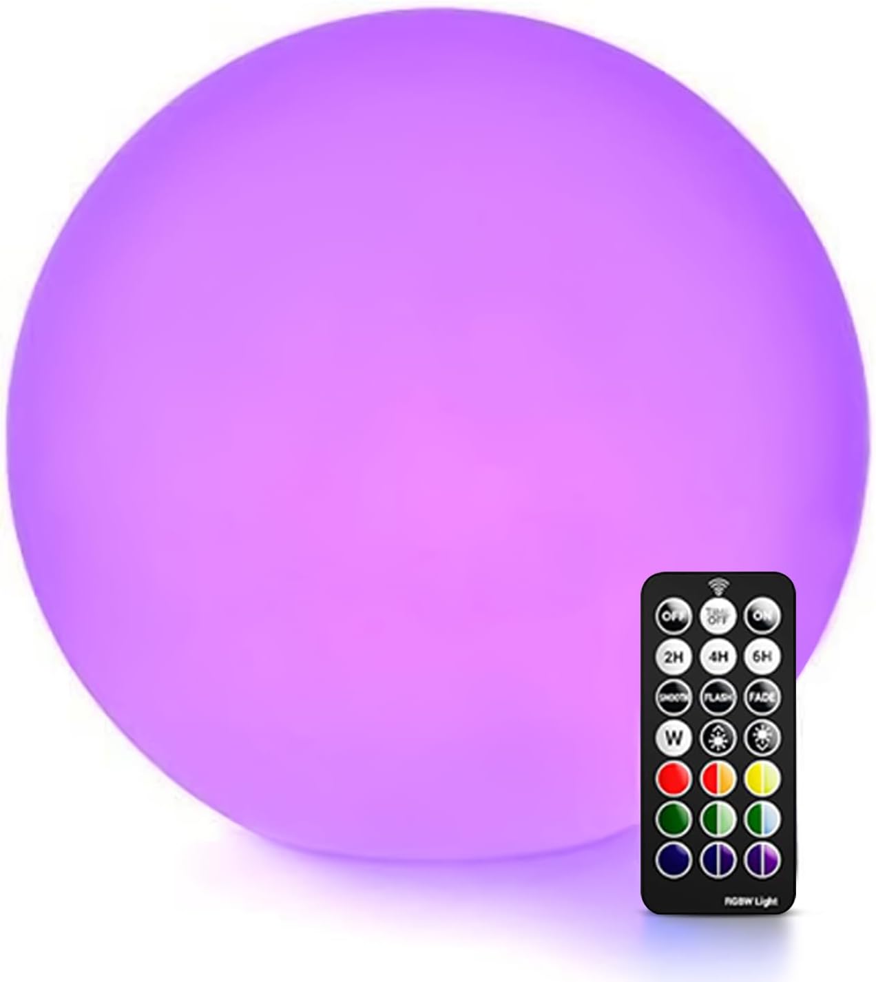 LOFTEK 12-inch LED Dimmable Light Ball: Waterproof Floating Pool Lights with Remote, 16 Colors Sphere Night Light, Cordless & Fast Chargeable, Sensory Lamp for Home, Party, Pool Decor