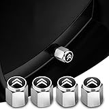 4 Pieces Bouchon Valve Pneu Voiture pour Citroen Saxo VTS C2 VTS C4 VTS, Capuchons de Valve Anti Poussière Couverture Résistant à la Corrosion Couvre,Silver