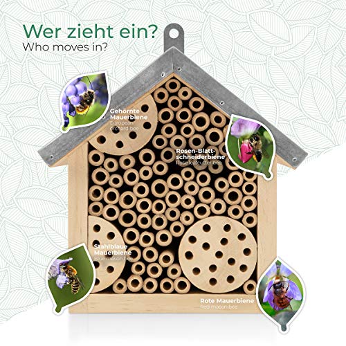 Insektenhotel Wildlife Friend Bienenhotel mit Metalldach
