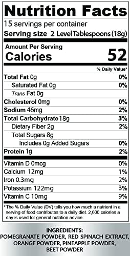 Nutrigardens Spin Boost Nitric Oxide Red Spinach Nitrate Pre-Workout Powder Concentrated Super Juice Powder with Beets for Athletic Endurance