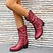 Boots For Women With Heel Thigh High Women's Embroidered Western Cowboy Ankle Boots Mid Calf Chunky Heel Pointed Toe Cowgirl Style Fashion Retro Classic Boot Pull-On